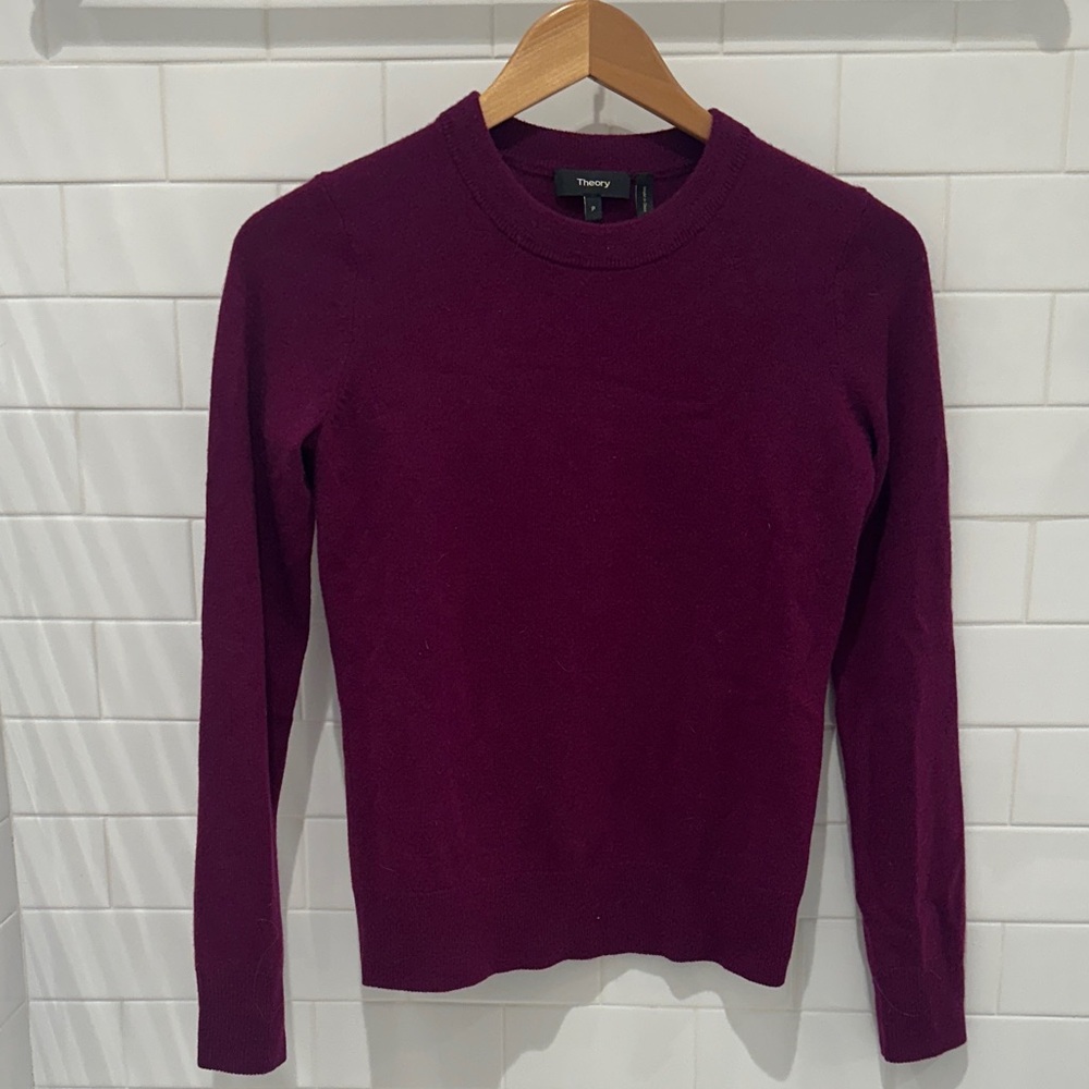 Theory Magenta Cashmere Sweater